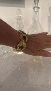 Chunky Ribbed Link Gold Tone Bracelet